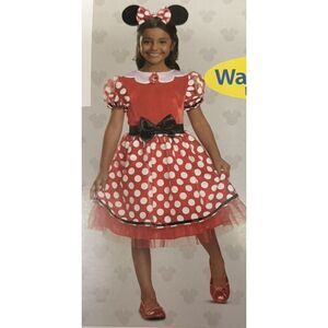 Disney Minnie Mouse Costume by Disguise Girls Small (6/6X) Dress‎ & Ears NEW!
